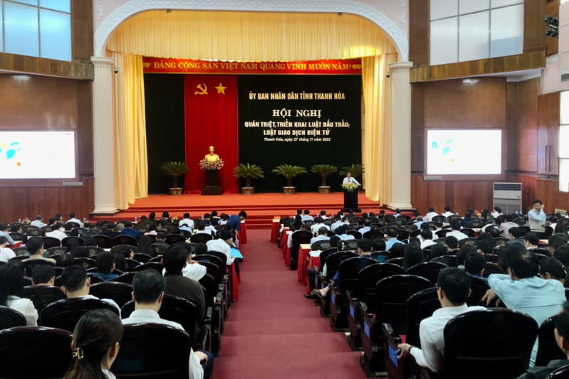 Thanh Hóa tổ chức Hội nghị triển khai Luật Đấu thầu và Luật Giao dịch điện.